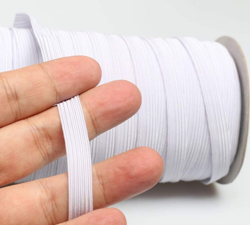 Abbaoww 144 Yards Elastic Band 3/8 inch Wide, High Stretchy White Knit Elastic Band for Sewing Waistband Pants DIY Projects - Image 3